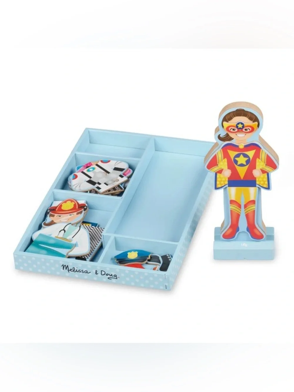 Melissa & Doug Magnetic Wooden Dress-Up Julia Doll Play Set